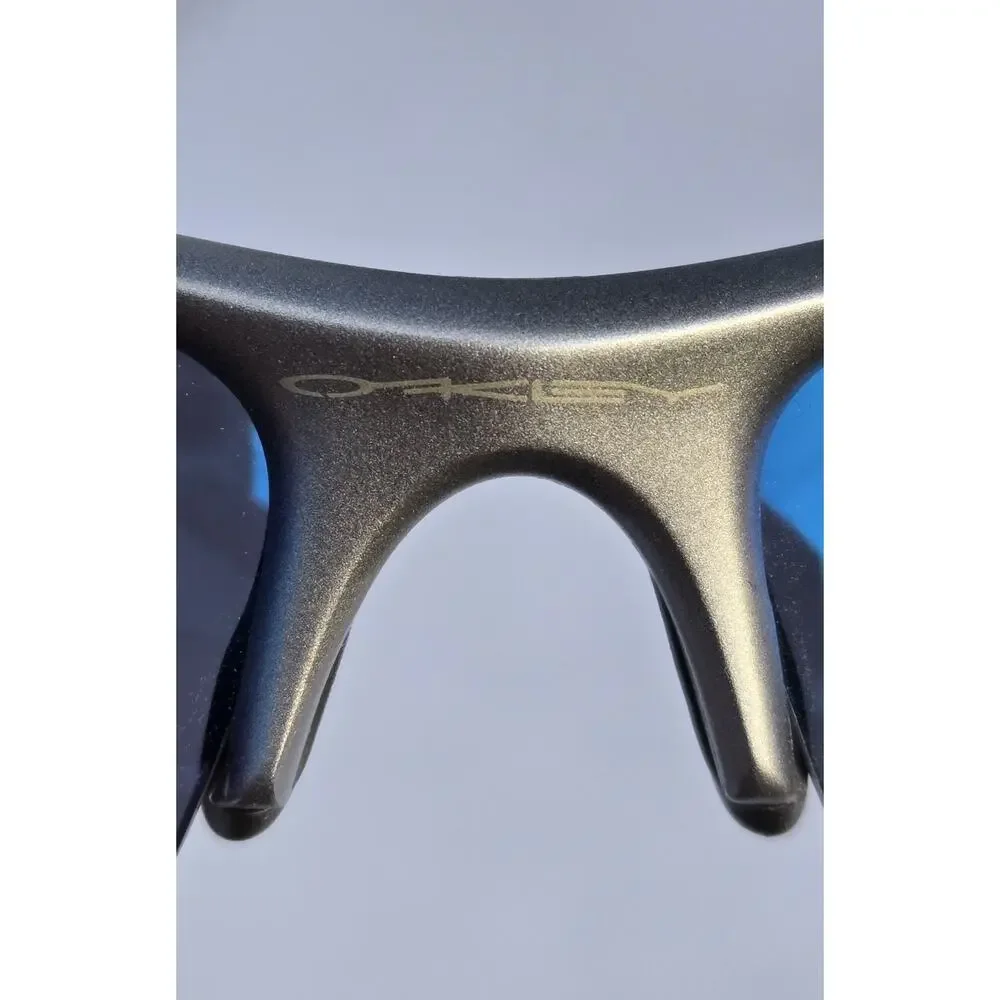 Oakley Vintage FLAK Jacket 2.0 XLJ Sunglasses UV Drk Gry/Blue Polarized Ice Lens